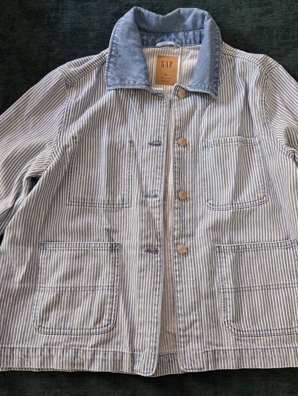 GAP Denim Striped Chore Jacket